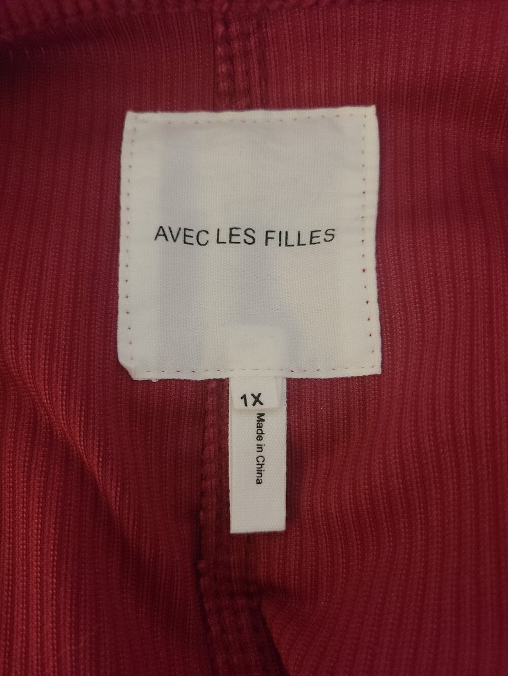 Avec Les Filles Corduroy Button-Front Jacket - Berry Red - Picture 6 of 7